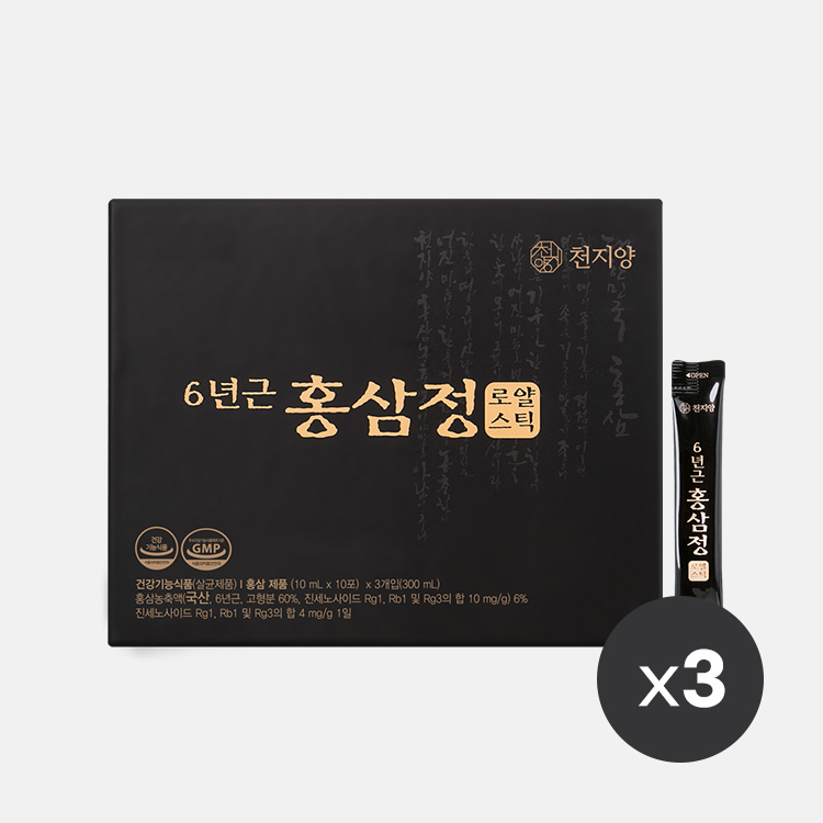 [쇼핑백 증정]천지양 6년근 홍삼정 로얄스틱 30포 x 3박스